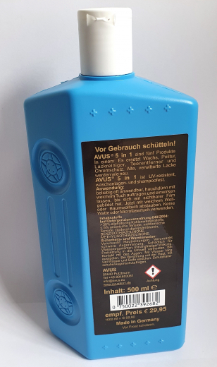 Autopolitur Lack Nano-Versiegelung Avus 5in1, 3 x 500 ml Flasche