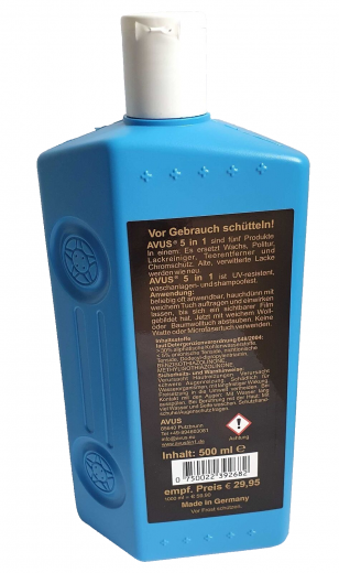 Autopolitur Lack Nano-Versiegelung Avus 5in1, 500 ml Flasche