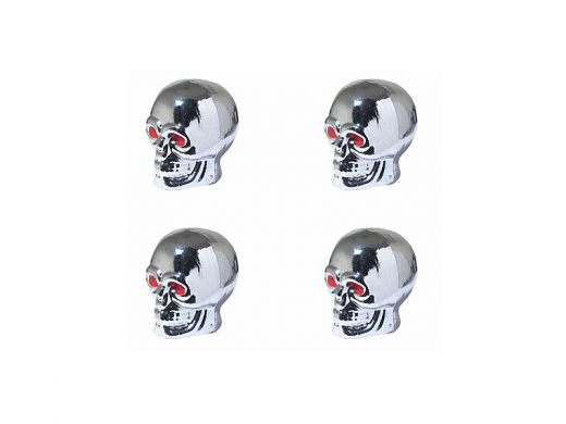 Ventilkappen Totenkopf Skull Chrom für Auto Motorrad Scooter Fahrrad Roller