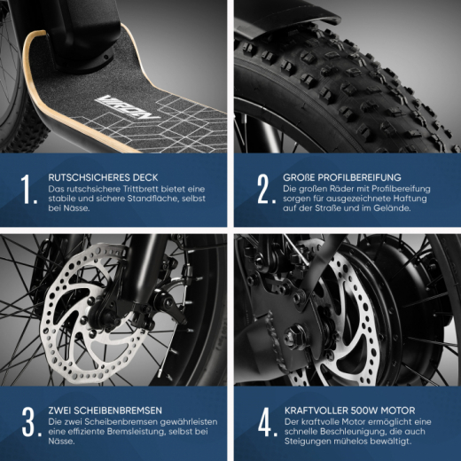 Viron E-Scooter XI-1200-S mit Straßenzulassung 20 km/h