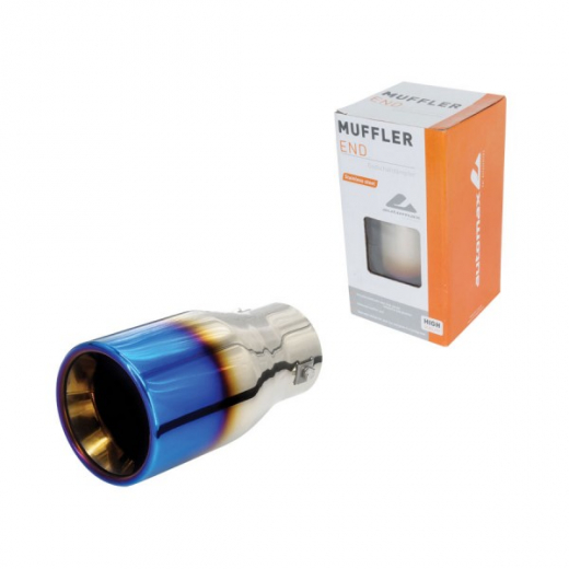 Auspuffblende Endrohr zum anschrauben 100 mm rund in Titan-Optik und bis max. 6,6 cm