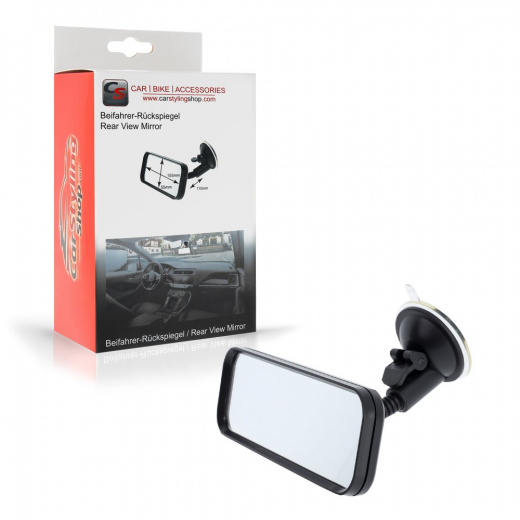 Rückspiegel 16 cm breit mit Saugnapf für Auto KFZ Fahrschule