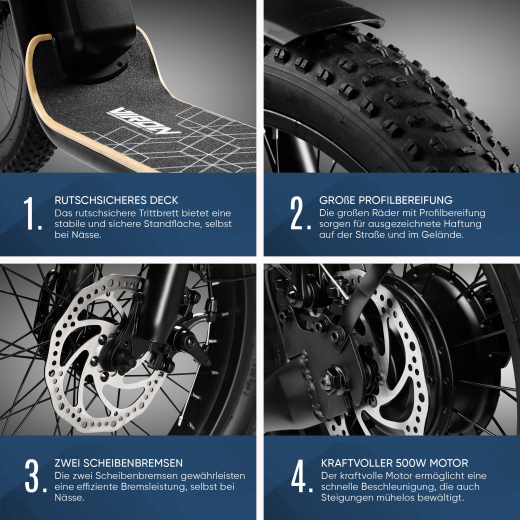 Viron E-Scooter XI-1200-S Long Range 20Ah mit Straßenzulassung 20 km/h