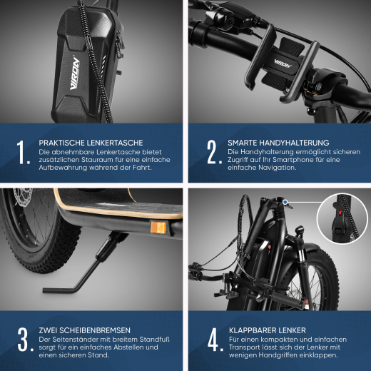 Viron E-Scooter XI-1200-S Long Range 20Ah mit Straßenzulassung 20 km/h