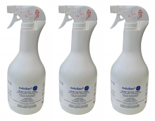 Indusan der Profireiniger von Herrlan Sprühflasche 3 x 1 Liter