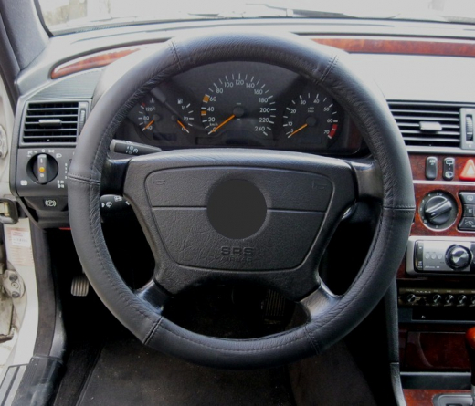 Lenkrad Bezug echtes Leder schwarz für Lenkräder 37-39 cm