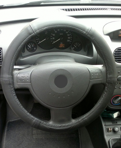 Lenkrad Bezug echtes Leder schwarz für Lenkräder 37-39 cm