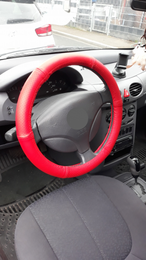 Lenkrad Bezug echtes Leder rot für Lenkräder 37-39 cm