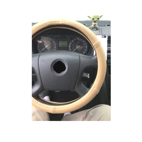 Lenkrad Bezug echtes Leder creme für Lenkräder 37-39 cm