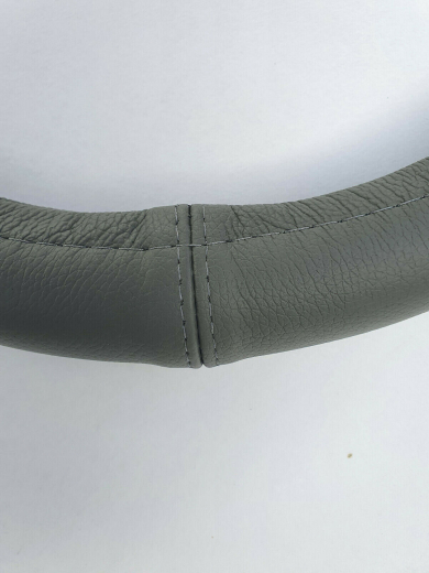 Lenkrad Bezug echtes Leder grau für Lenkräder 37-39 cm