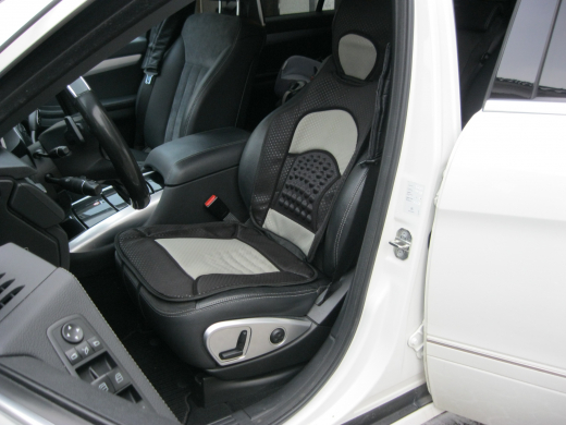 Auto Sitzauflage Komfort mit Lendenwirbelstütze in grau schwarz