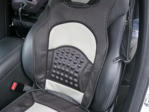 Auto Sitzauflage Komfort mit Lendenwirbelstütze in grau schwarz
