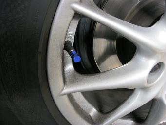 Ventilkappen blau Aluminium eckig für Auto Motorrad Scooter Fahrrad Roller