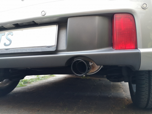 Auspuffblende Endrohr schwarz zum anschrauben 76 mm rund bis max. 5,3 cm