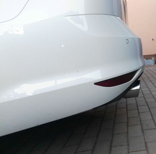 Auspuffblende Endrohr zum anschrauben 90 mm rund angeschrägt bis max. 6,6 cm