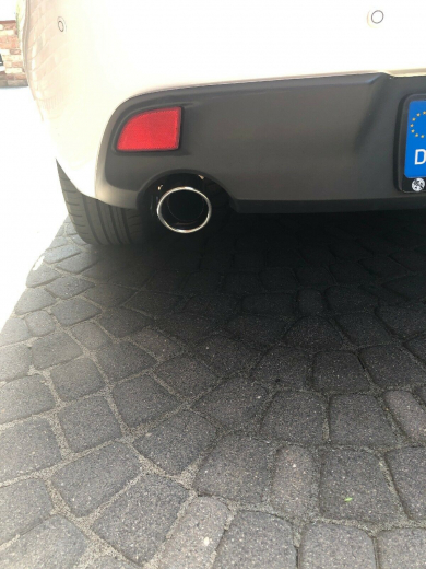 Auspuffblende Endrohr zum anschrauben 90 mm rund angeschrägt bis max. 6,6 cm