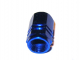 Ventilkappen blau Aluminium eckig für Auto Motorrad Scooter Fahrrad Roller