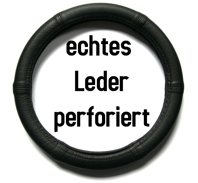 Lenkradbezug schwarz L Leder perforiert 40-41 cm zum Schnüren Lenkrad  Schoner