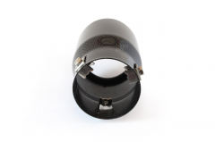 Auspuffblende Endrohr zum anschrauben 1 x 90 mm rund angeschrägt Carbonoptik
