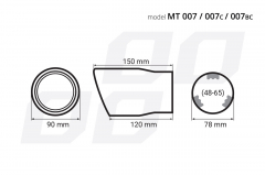 Auspuffblende Endrohr zum anschrauben 1 x 90 mm rund angeschrägt Carbonoptik