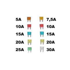 Mini Sicherung Set 11mm Stecksicherungen KFZ Auto 5/7,5/10/15/20/25/30A