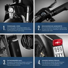 Viron E-Scooter XI-1200-S Long Range 20Ah mit Straßenzulassung 20 km/h