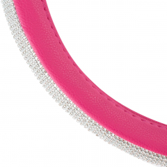 Lenkrad Bezug rosa pink mit 3344 einzeln gefassten Steinchen glitzernd funkelnd 37-39 cm