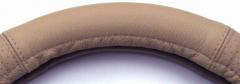 Lenkrad Bezug echtes Leder beige für Lenkräder 37-39 cm