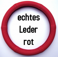 Lenkrad Bezug echtes Leder rot für Lenkräder 37-39 cm