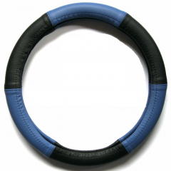 Lenkrad Bezug echtes Leder blau-schwarz für Lenkräder 37-39 cm