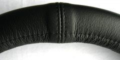 Lenkrad Bezug echtes Leder grau-schwarz für Lenkräder 37-39 cm