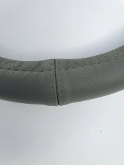 Lenkrad Bezug echtes Leder grau für Lenkräder 37-39 cm