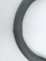 Lenkrad Bezug echtes Leder grau für Lenkräder 37-39 cm
